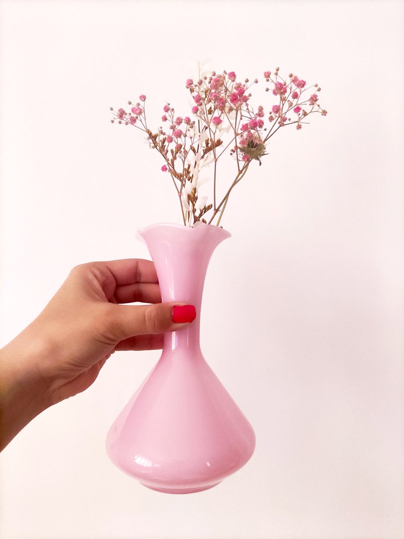 Vase opaline rose