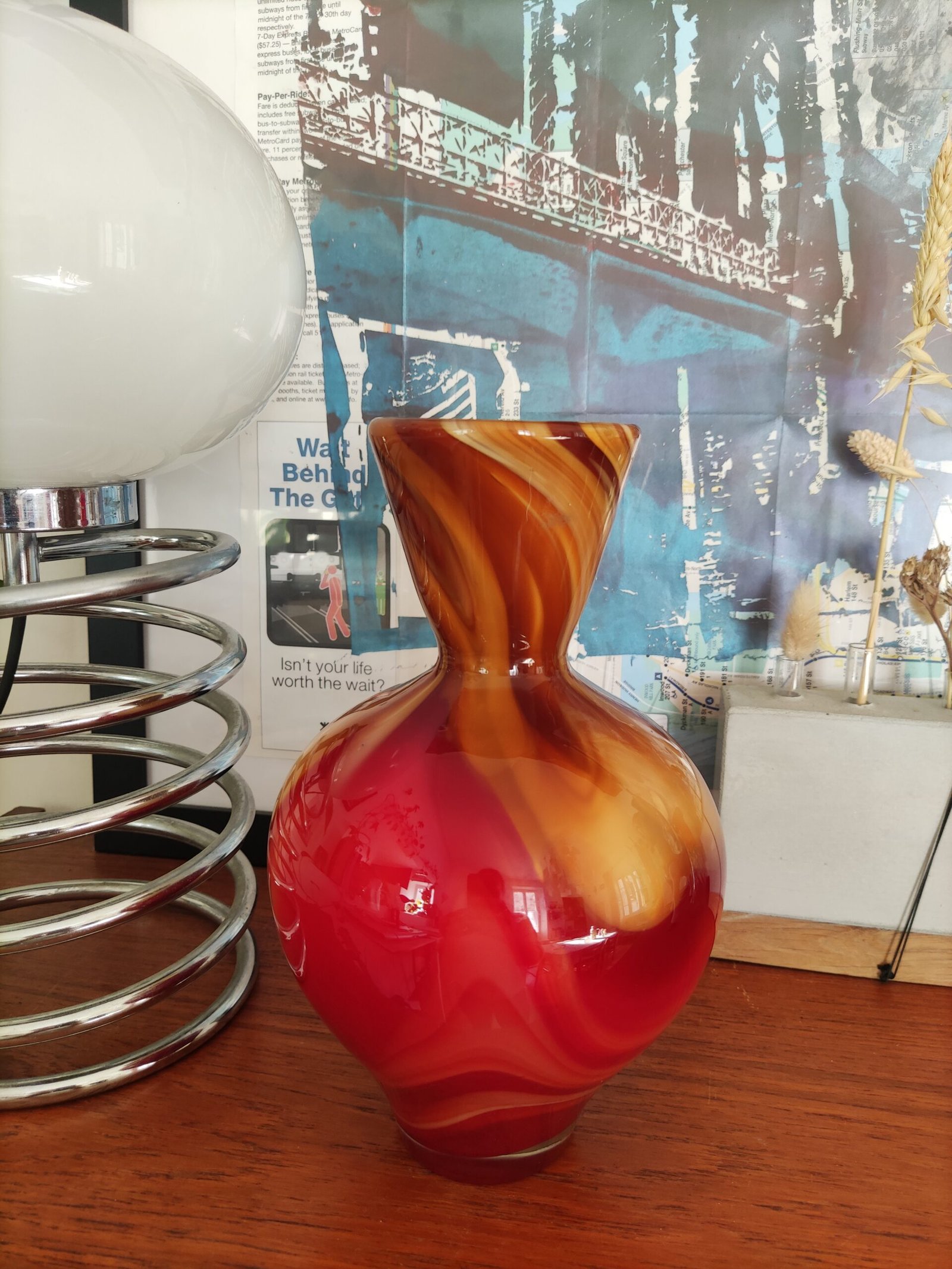 Vase rouge verre soufflé