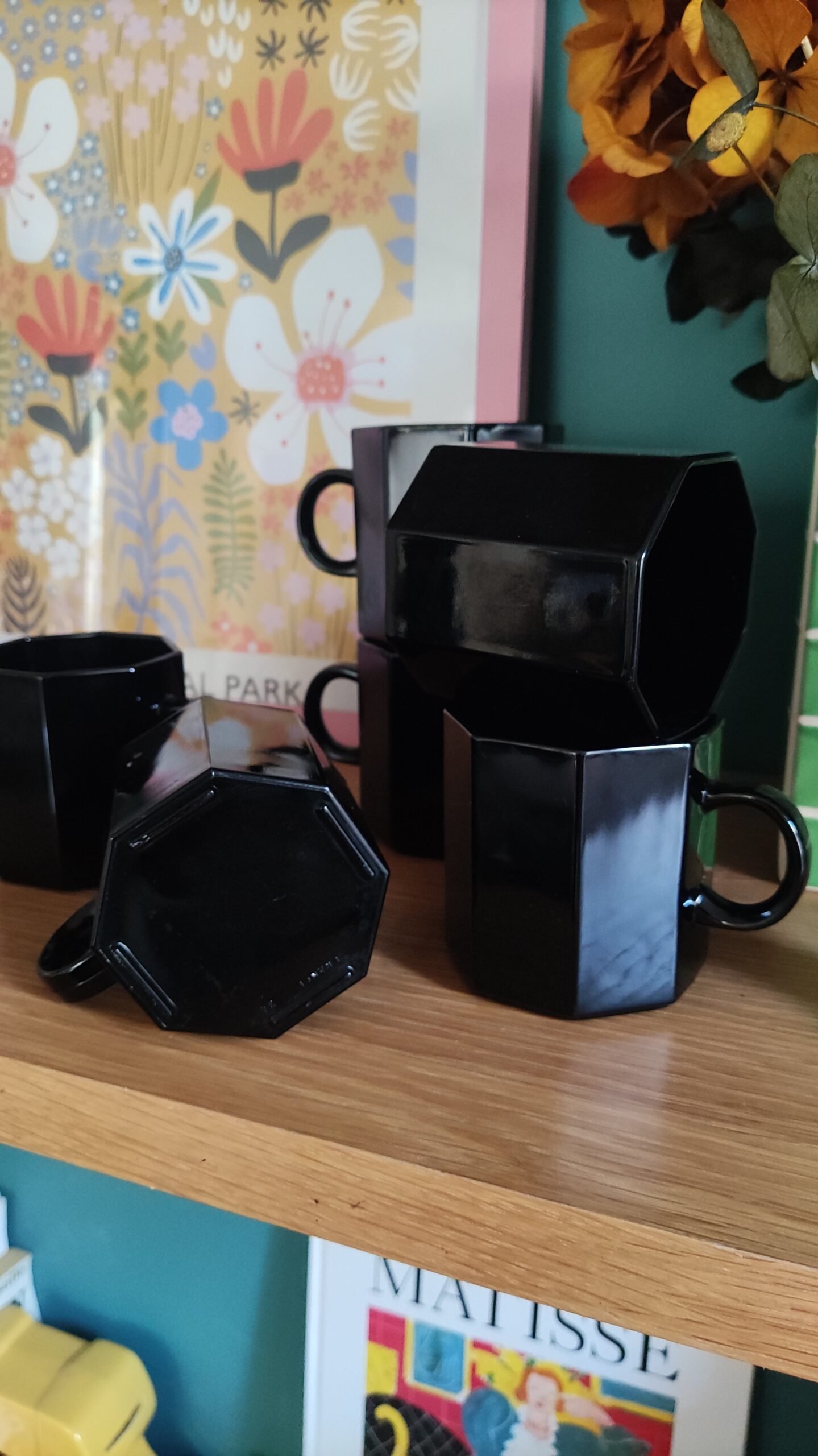 Lot de 6 tasses à café noir