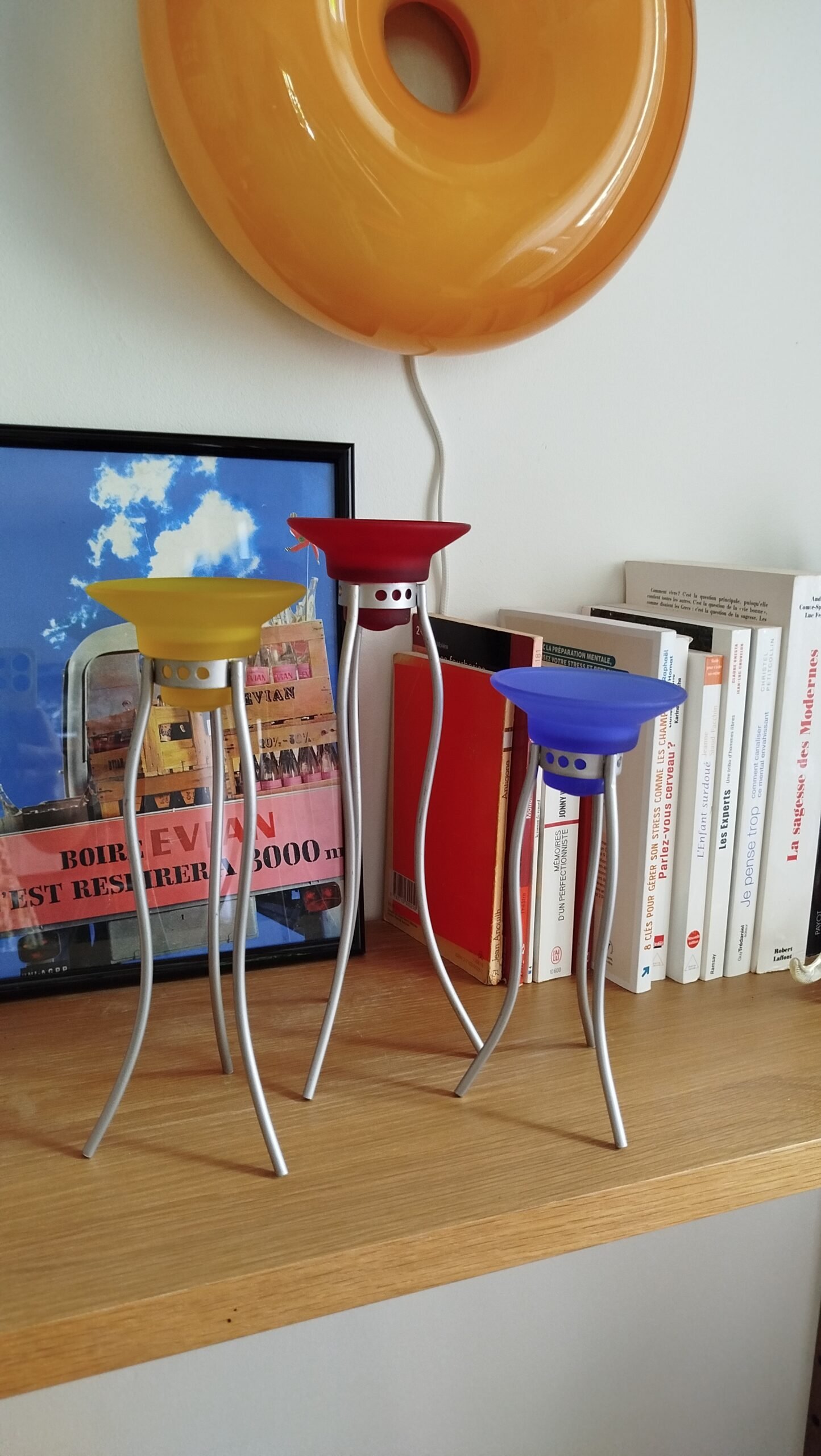 Trio de bougeoirs Memphis Ikea vintage