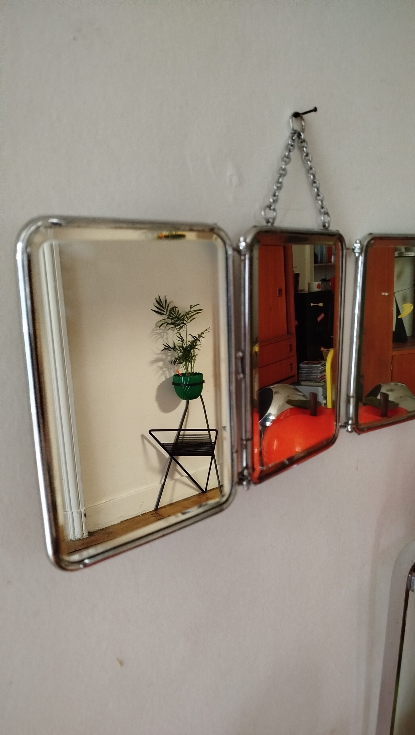 Miroir triptyque barbier